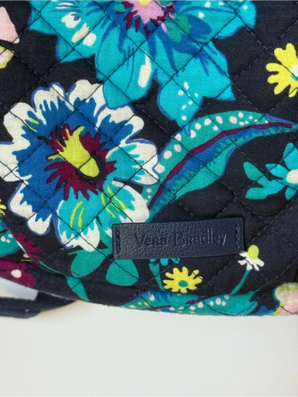 Vera Bradley Essential Laptop Backpack Mural Garden Quilted Floral Travel